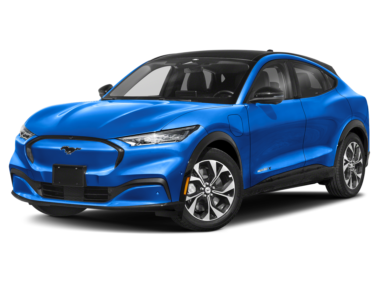 2023 Ford Mustang Mach-E Premium in Vapor Blue — front three-quarter view