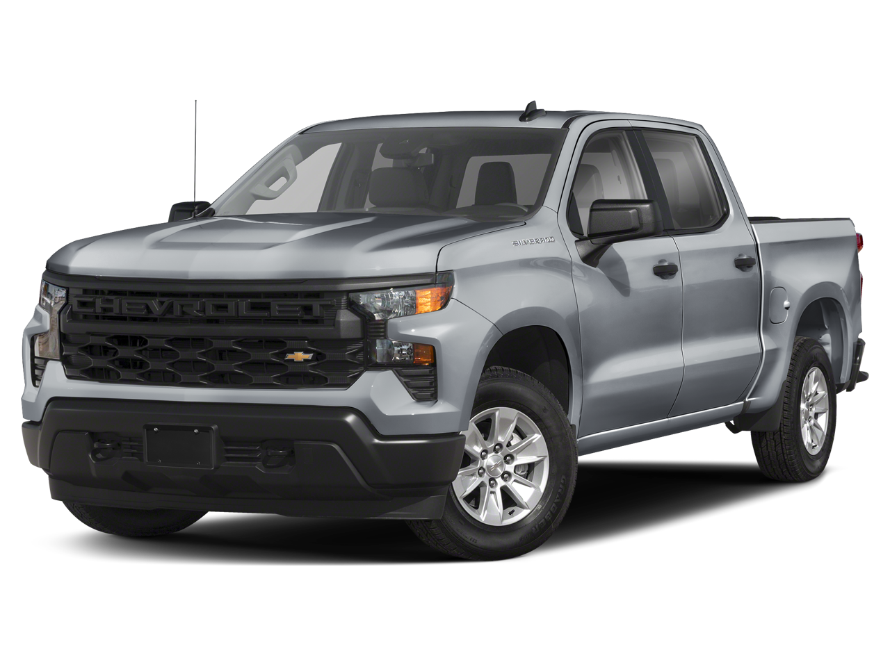 2026 Chevrolet Silverado 1500 Custom in Summit White — front three-quarter view