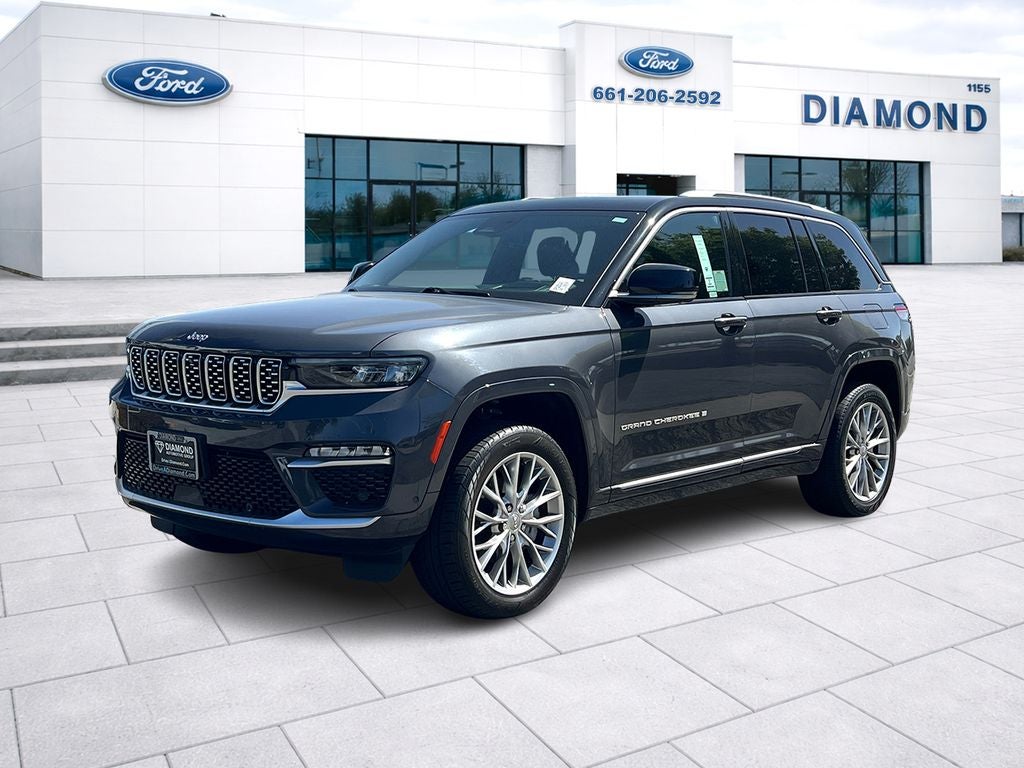 2022 Jeep Grand Cherokee Summit in Baltic Gray Metallic Clearcoat — front three-quarter view