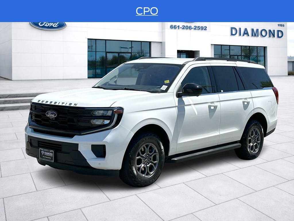 2025 Ford Expedition Active in White Metallic — front three-quarter view