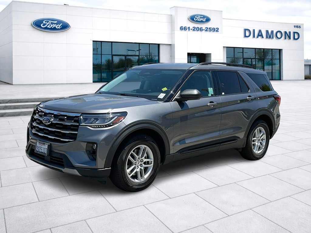 2026 Ford Explorer Active in Gray Metallic — front three-quarter view