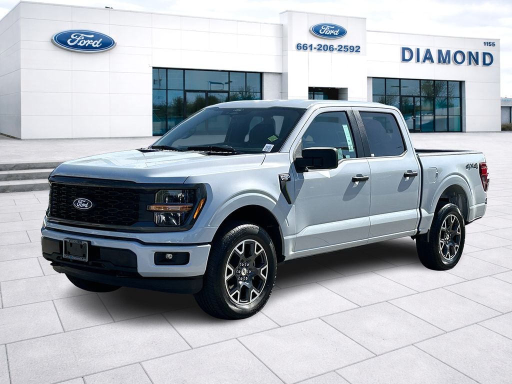 2025 Ford F-150 STX in White Metallic — front three-quarter view