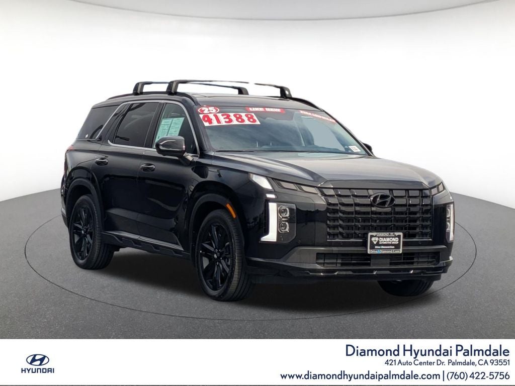 2025 Hyundai Palisade XRT in Abyss Black Pearl — front three-quarter view