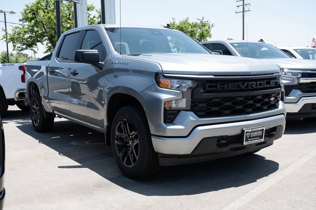 2026 Chevrolet Silverado 1500 Custom in Sterling Gray Metallic — front three-quarter view
