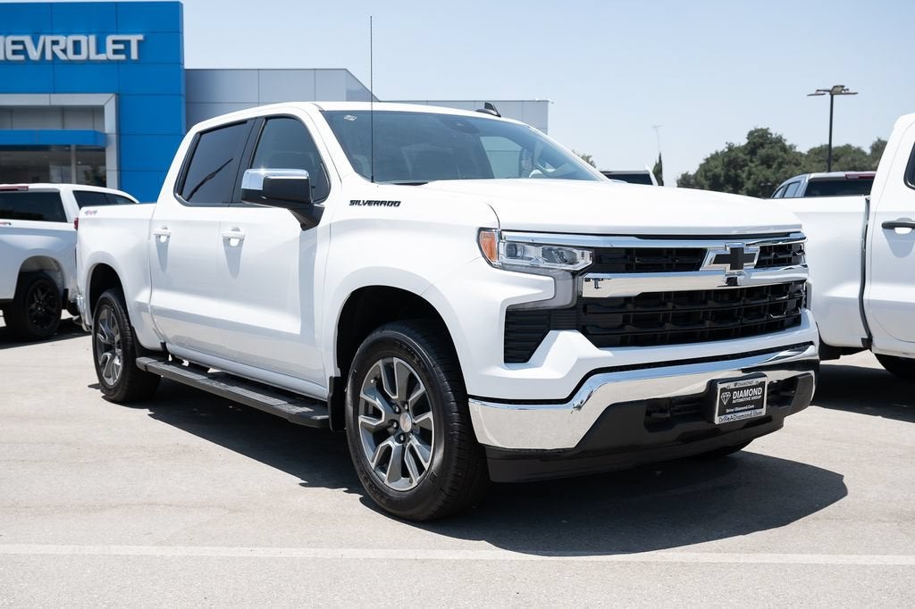 2026 Chevrolet Silverado 1500 LT in Summit White — front three-quarter view
