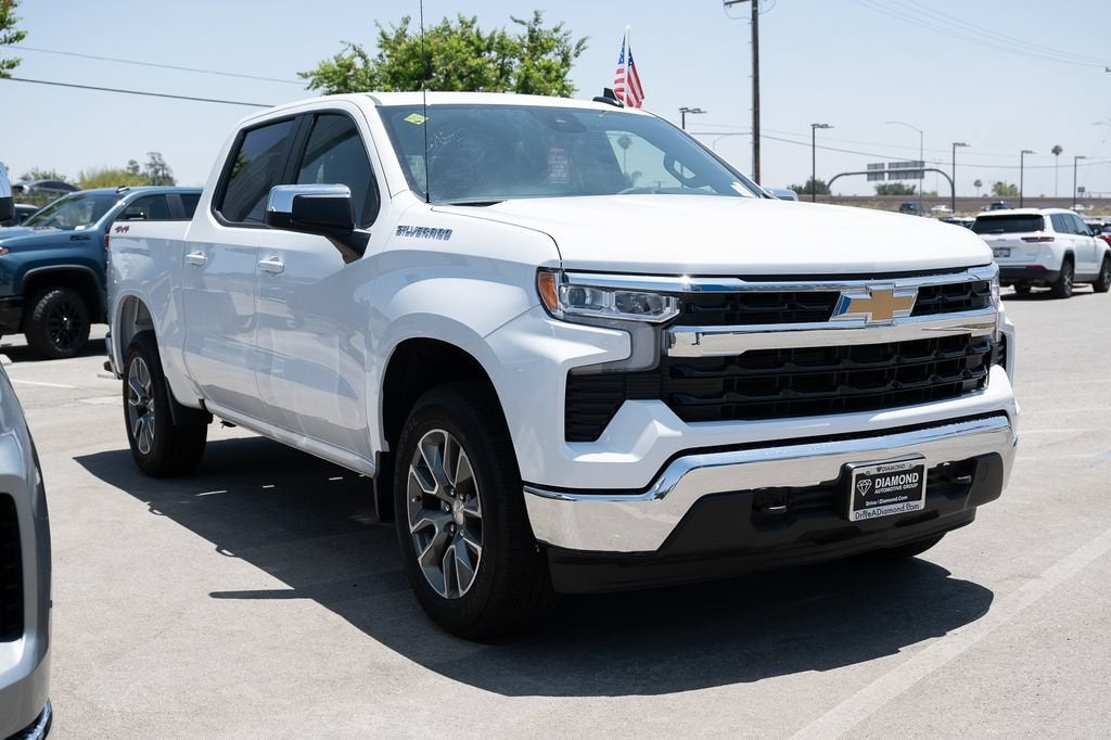 2026 Chevrolet Silverado 1500 LT in Summit White — front three-quarter view