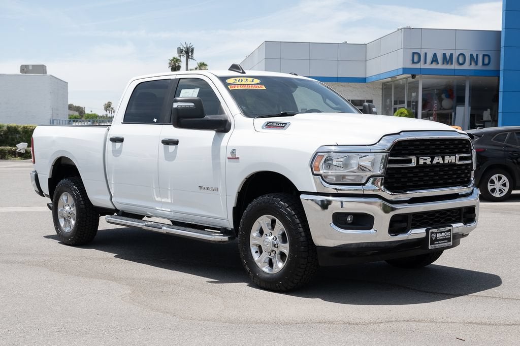 2024 RAM 2500 Big Horn in White — front three-quarter view