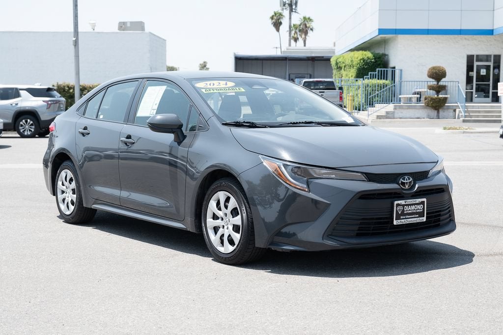 2024 Toyota Corolla LE in Gray — front three-quarter view