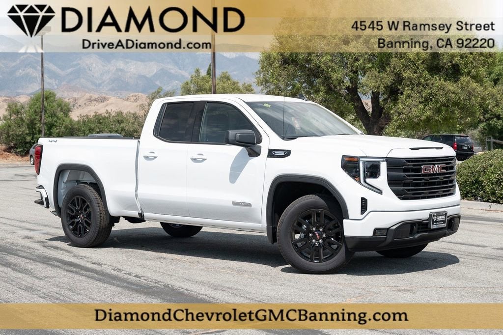 2024 GMC Sierra 1500 Elevation in Summit White — front three-quarter view