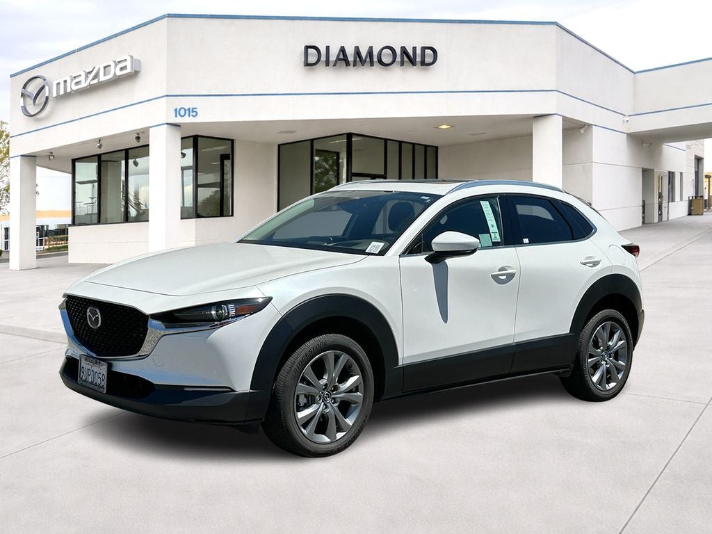 2025 Mazda Mazda CX-30 2.5 S Premium Package in Snowflake White Pearl Mica — front three-quarter view