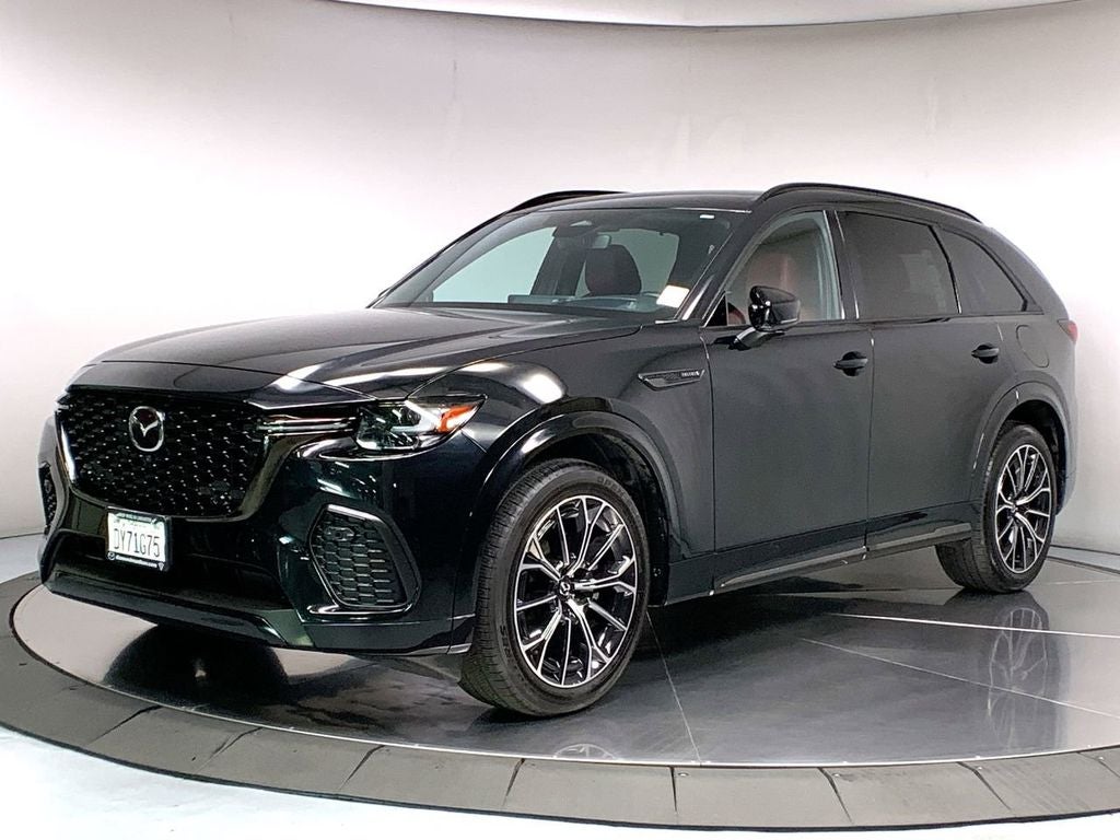 2025 Mazda Mazda CX-70 3.3 Turbo S Premium AWD in Jet Black Mica — front three-quarter view
